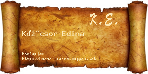 Kácsor Edina névjegykártya