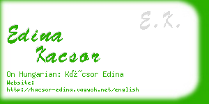 edina kacsor business card